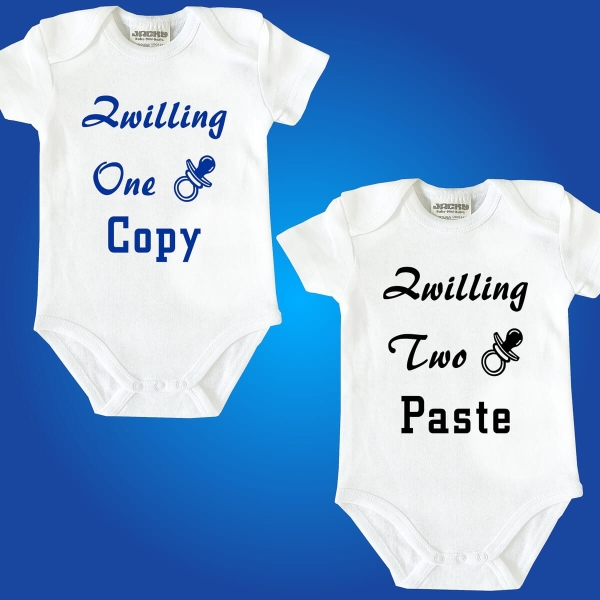 2 Babybodys für Zwillinge Strampler - Zwilling Copy & Paste